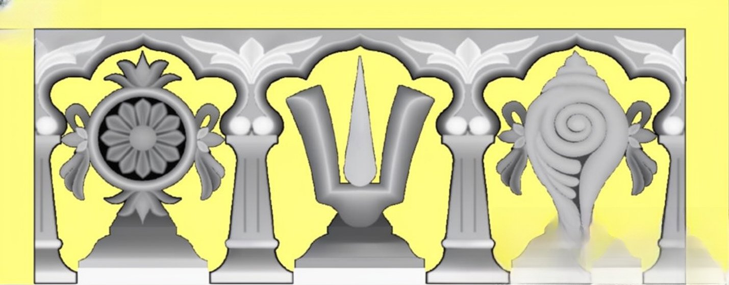 Mix - MIX-119 Vishnu Symbols Spiritual Architectural Border Panel